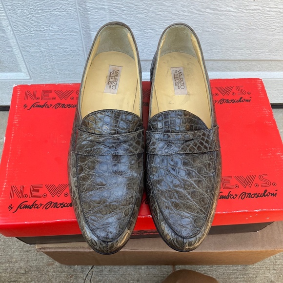 Maurizio for C &E Croc Shoes Men's Leather Loafers, Size 6.5, Made in Italy - Picture 1 of 7